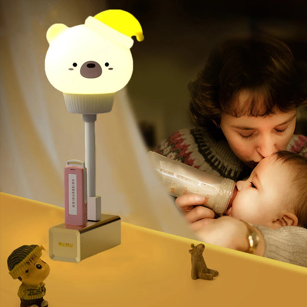 Cartoon Night Light with Remote – USB Bedside Lamp for Kids