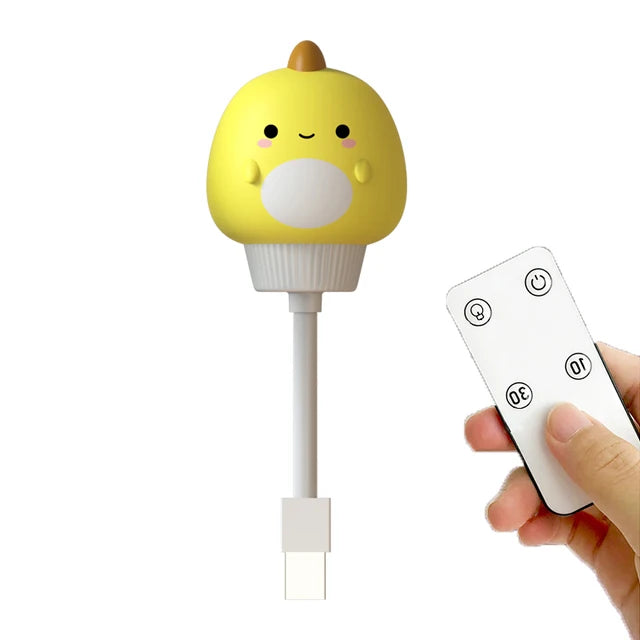 Cartoon Night Light with Remote – USB Bedside Lamp for Kids
