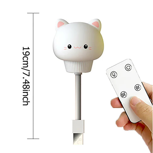 Cartoon Night Light with Remote – USB Bedside Lamp for Kids