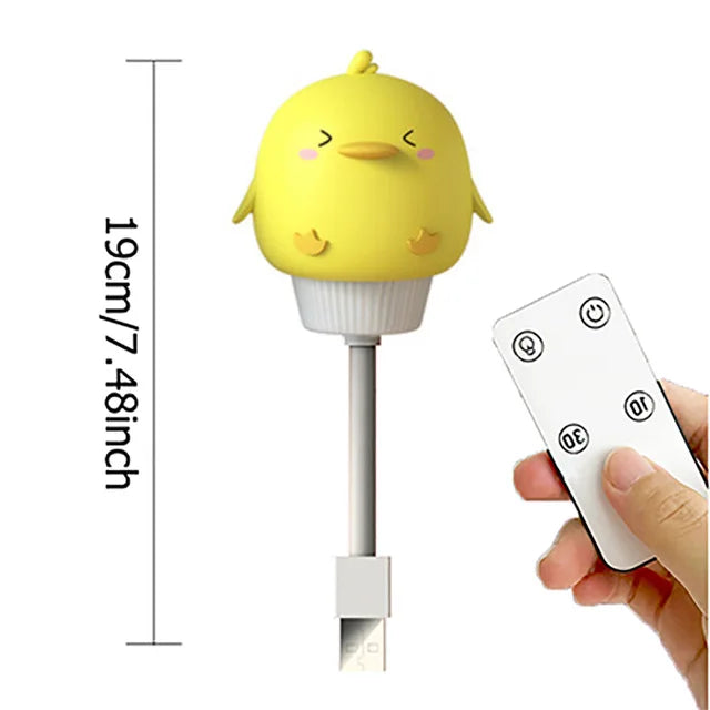 Cartoon Night Light with Remote – USB Bedside Lamp for Kids