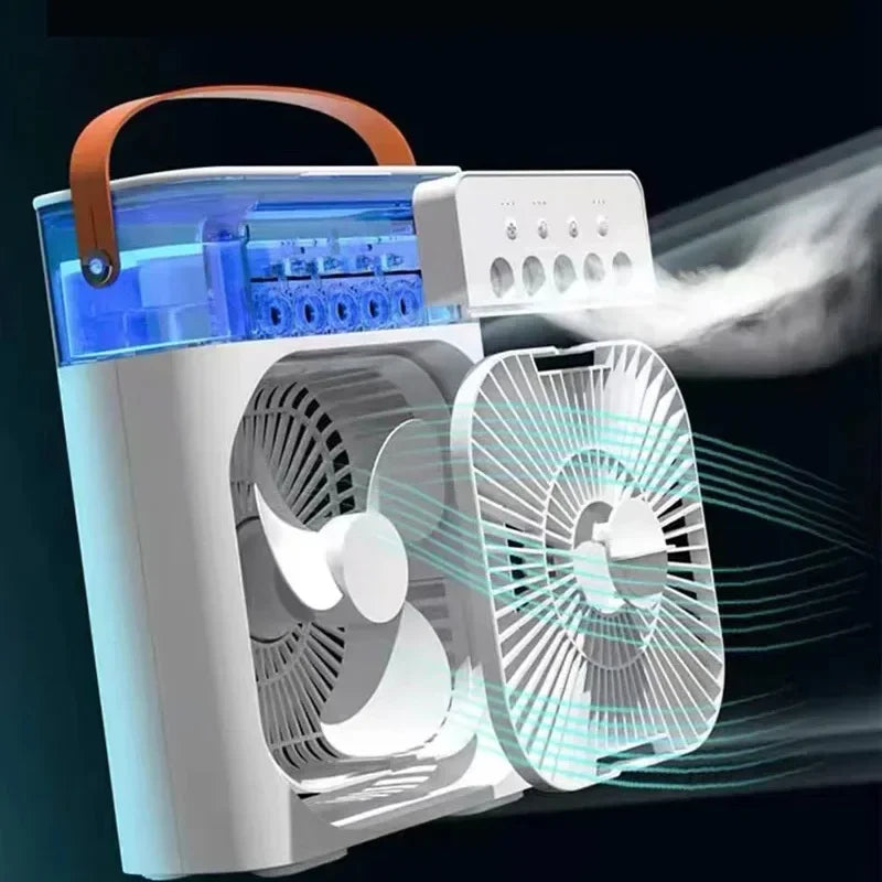 3 In 1 Fan Air Conditioner Household Small Air Cooler LED Night Light Portable Air Adjustment Fan Office Home Fan New