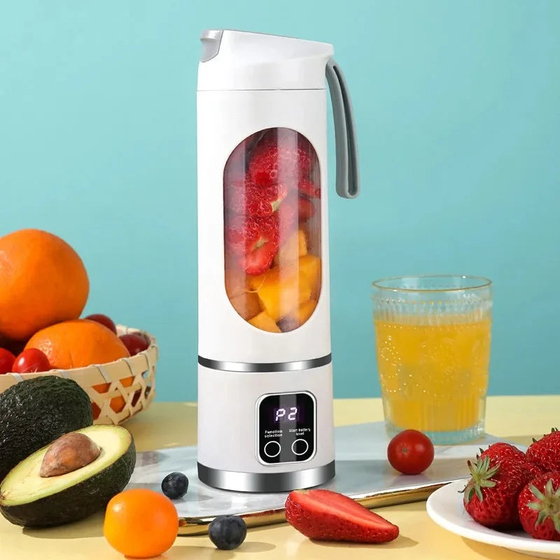 3-Speed Rechargeable Juicer – 10 Blades, Portable Blender Cup (450ml Capacity)
