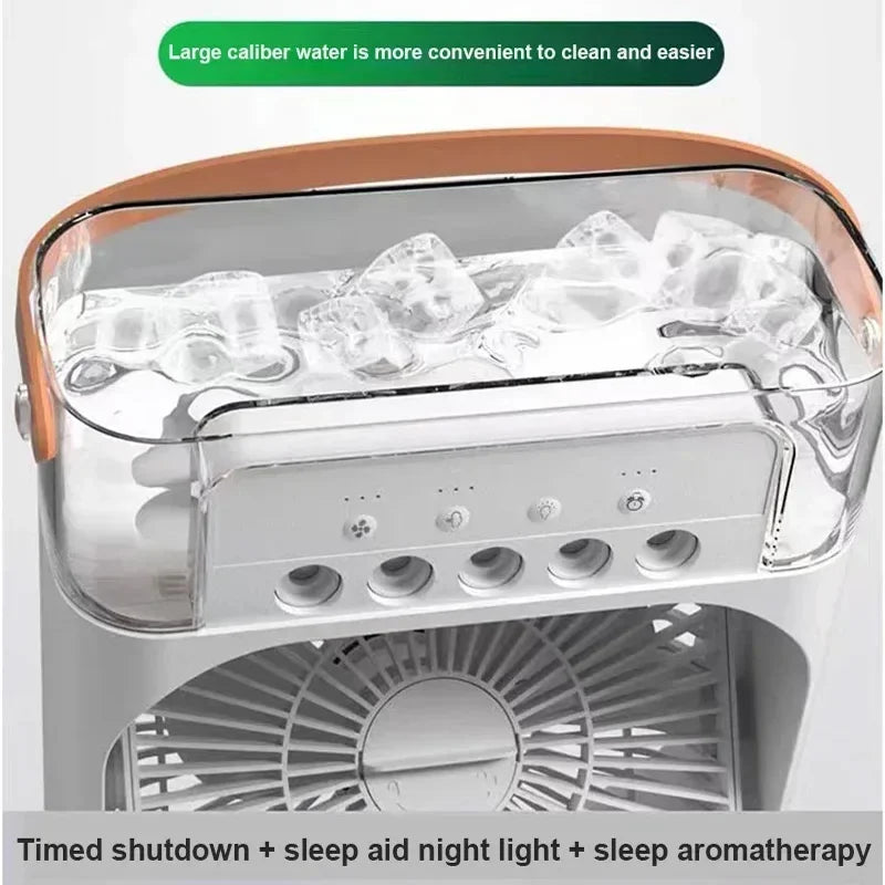 3 In 1 Fan Air Conditioner Household Small Air Cooler LED Night Light Portable Air Adjustment Fan Office Home Fan New
