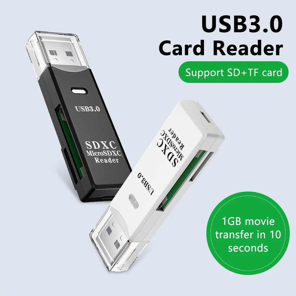 SpeedMate™ 2-in-1 USB 3.0 Card Reader – Plug, Read, Go!