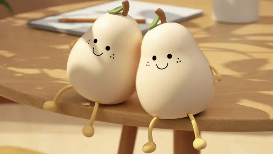 LED Pear Silicone Night Lamp – USB Rechargeable with Remote for Baby, Kids & Gifting