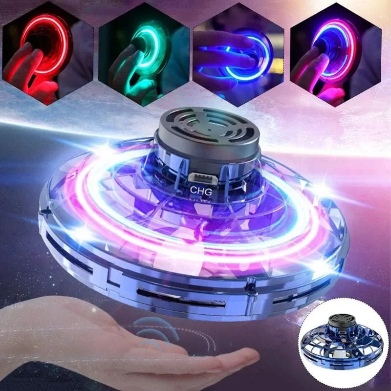 Flying Spinner Mini UFO Drone Flying Fidget Spinner Hover Boomerang Fidget Spinner Hand Controlled Mini Drone Outdoor Flying Toy